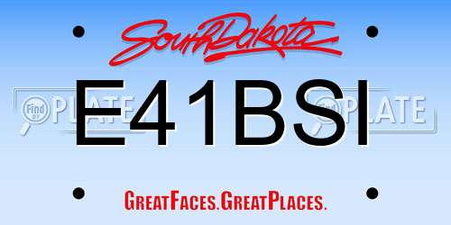 E41BSI South Dakota License Plate