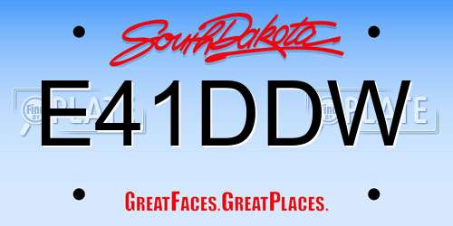 E41DDW South Dakota License Plate
