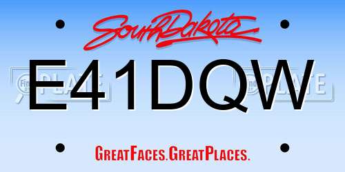 E41DQW South Dakota License Plate