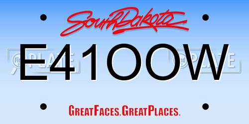 E41OOW South Dakota License Plate