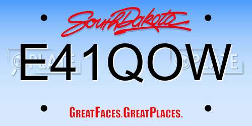 E41QOW South Dakota License Plate
