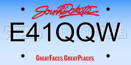 E41QQW South Dakota License Plate