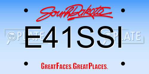 E41SSI South Dakota License Plate