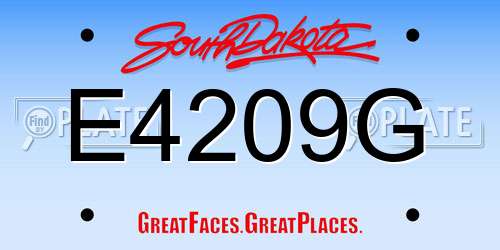 E4209G South Dakota License Plate