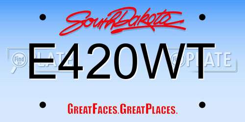 E420WT South Dakota License Plate