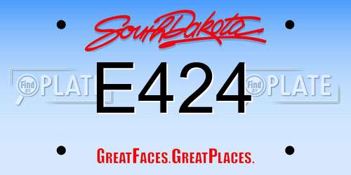 E424 South Dakota License Plate