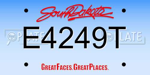E4249T South Dakota License Plate