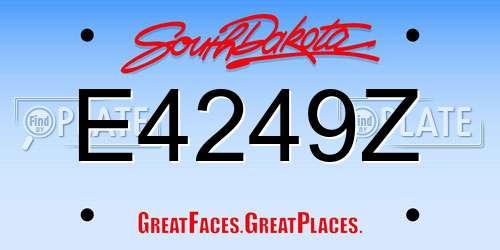 E4249Z South Dakota License Plate