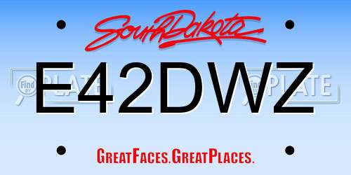 E42DWZ South Dakota License Plate