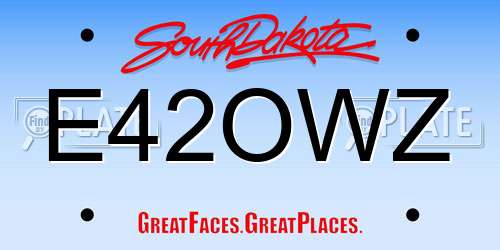 E42OWZ South Dakota License Plate