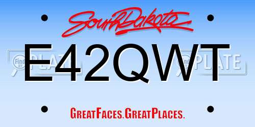 E42QWT South Dakota License Plate