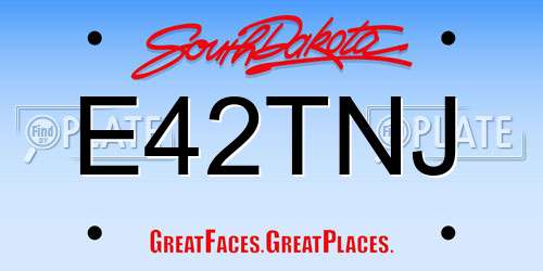 E42TNJ South Dakota License Plate