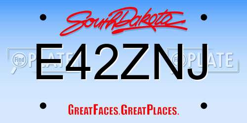 E42ZNJ South Dakota License Plate
