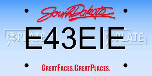 E43EIE South Dakota License Plate