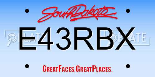E43RBX South Dakota License Plate