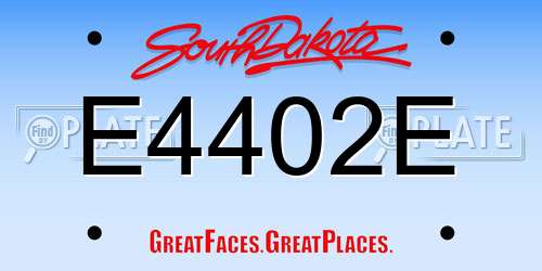 E4402E South Dakota License Plate