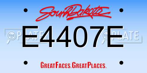 E4407E South Dakota License Plate