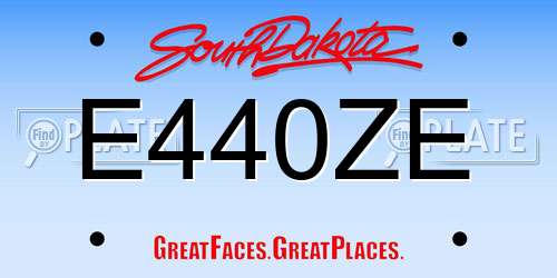 E440ZE South Dakota License Plate