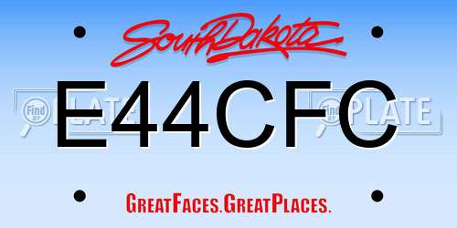 E44CFC South Dakota License Plate