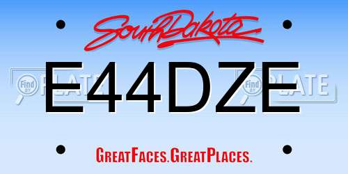 E44DZE South Dakota License Plate