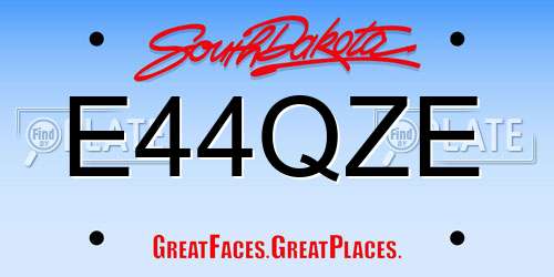 E44QZE South Dakota License Plate