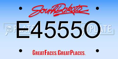 E4555O South Dakota License Plate