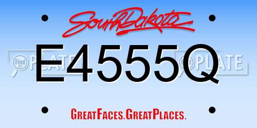 E4555Q South Dakota License Plate