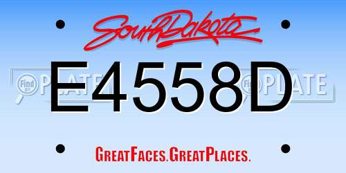 E4558D South Dakota License Plate