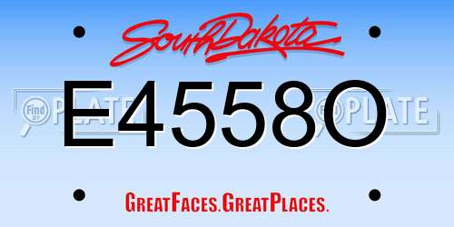 E4558O South Dakota License Plate