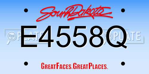 E4558Q South Dakota License Plate