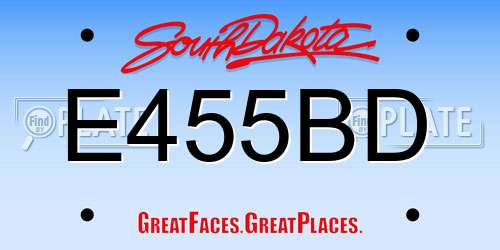 E455BD South Dakota License Plate