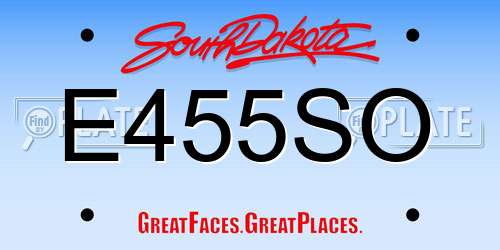 E455SO South Dakota License Plate