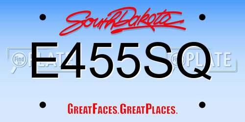E455SQ South Dakota License Plate