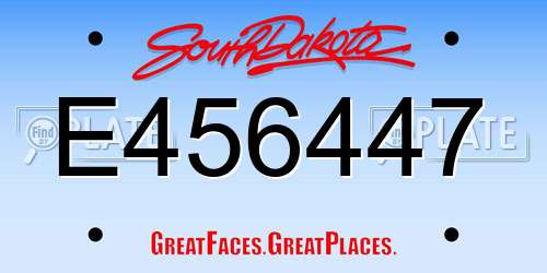 E456447 South Dakota License Plate