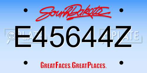 E45644Z South Dakota License Plate