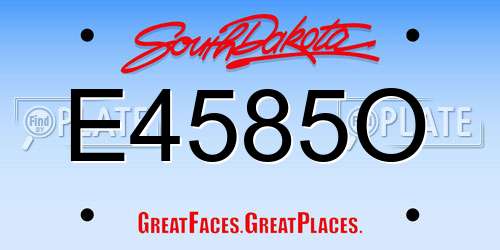 E4585O South Dakota License Plate