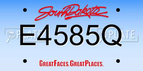 E4585Q South Dakota License Plate