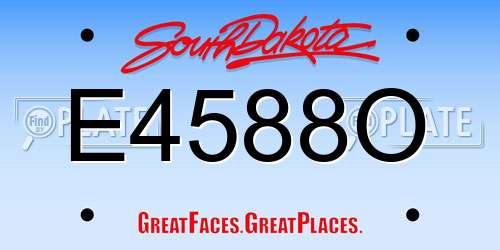 E4588O South Dakota License Plate