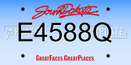 E4588Q South Dakota License Plate