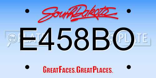 E458BO South Dakota License Plate