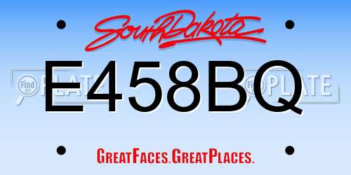 E458BQ South Dakota License Plate