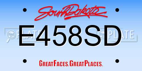 E458SD South Dakota License Plate