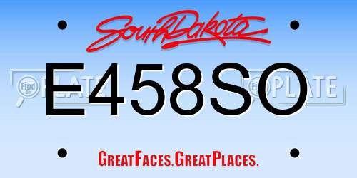 E458SO South Dakota License Plate