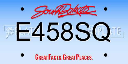 E458SQ South Dakota License Plate