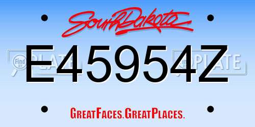 E45954Z South Dakota License Plate