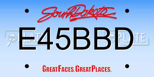 E45BBD South Dakota License Plate