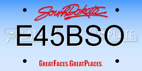 E45BSO South Dakota License Plate