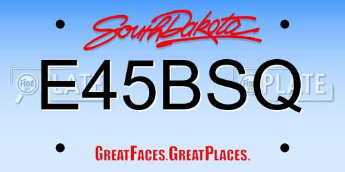 E45BSQ South Dakota License Plate