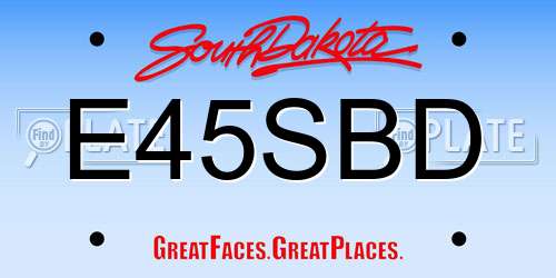 E45SBD South Dakota License Plate