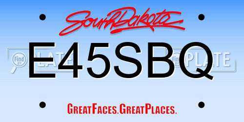 E45SBQ South Dakota License Plate